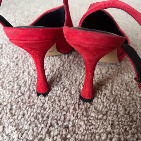 Vince Camuto Womens Suede Pointed Toe Sling Back Pumps Red Size 6 - Picture 4 of 12